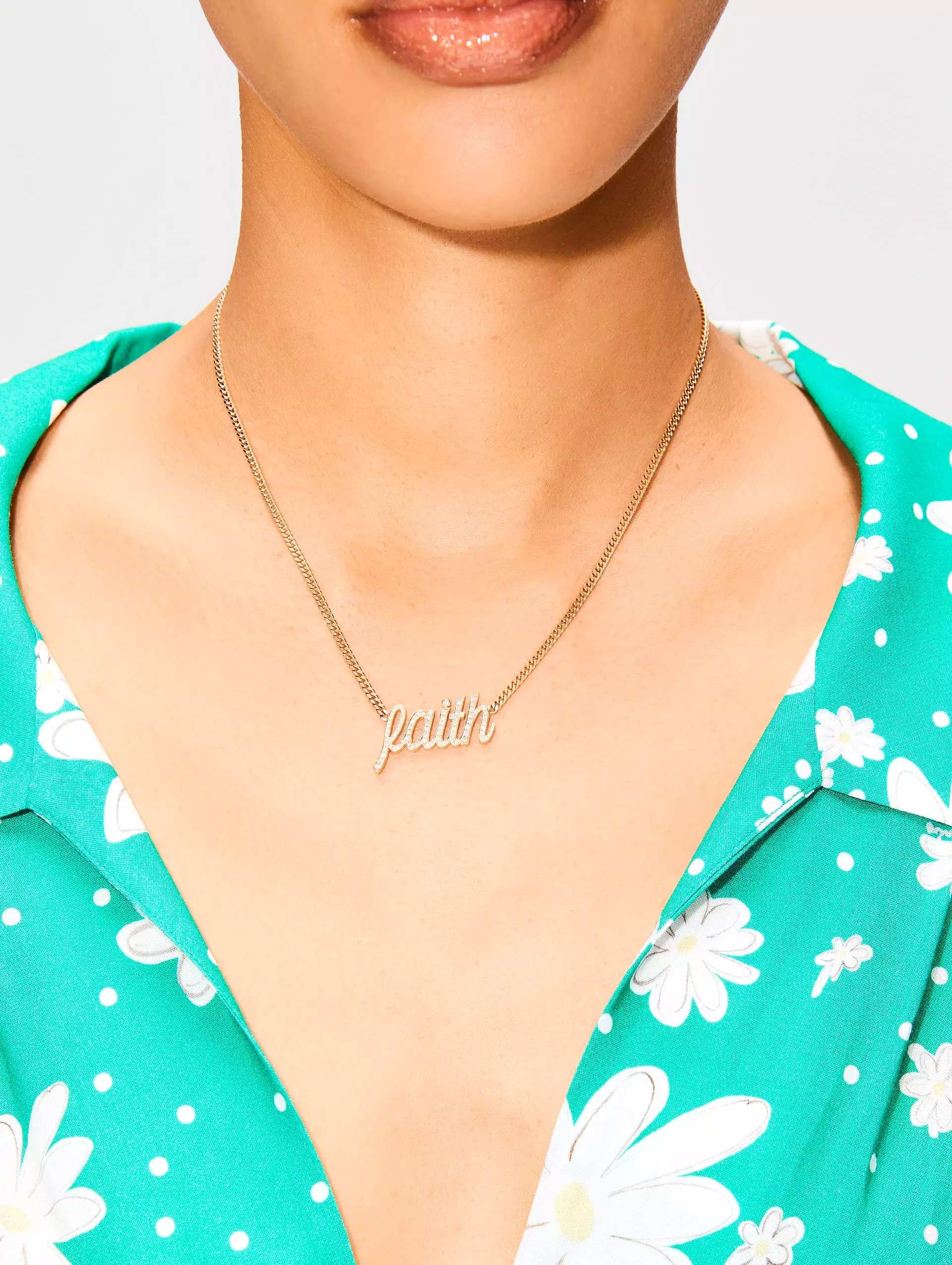 Faith Small La Firma Diamond Necklace