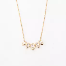 Five Pear Diamond Fan Necklace