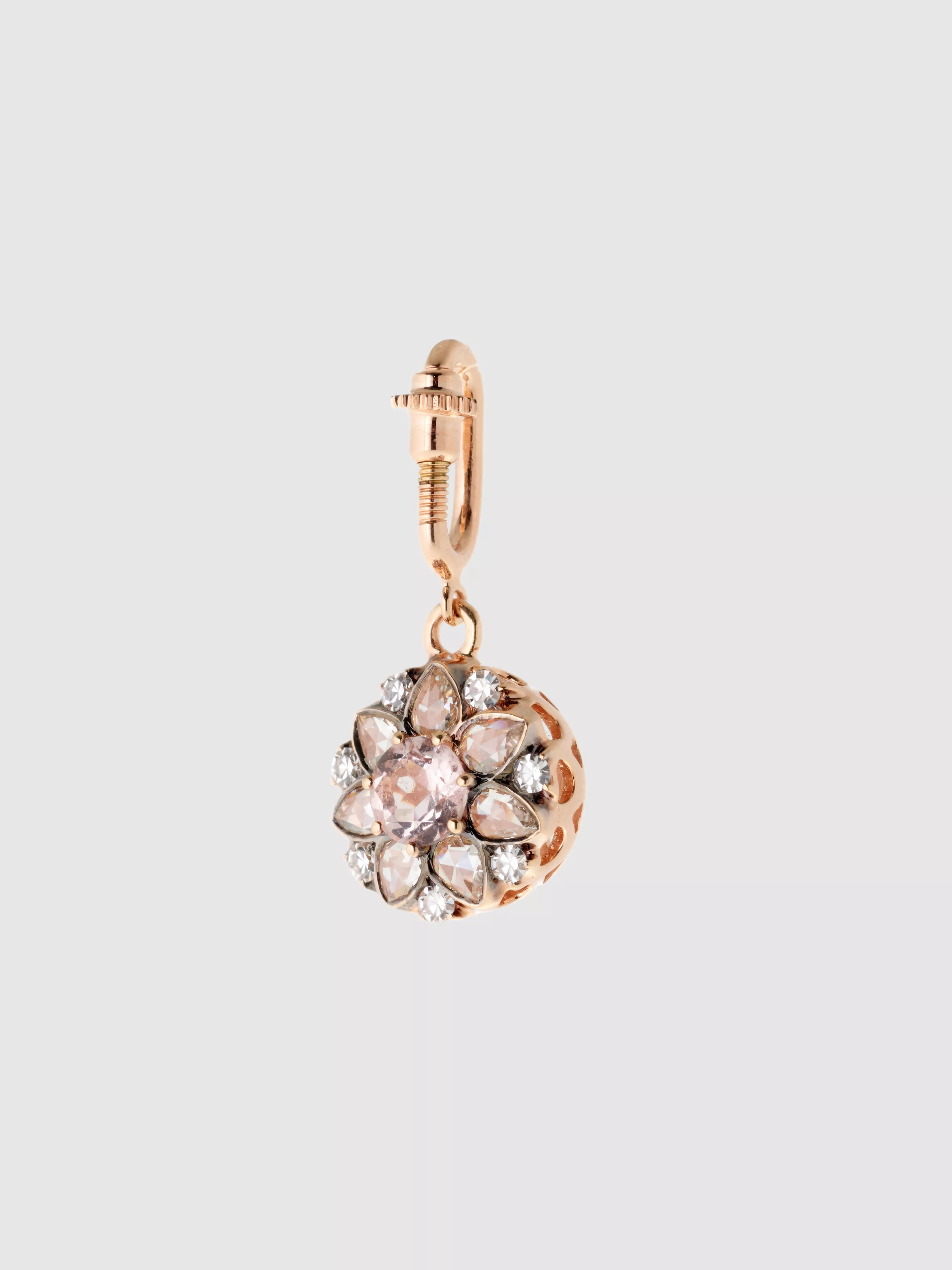 Floral Charm in Pink Gold/Morganite/Diamond