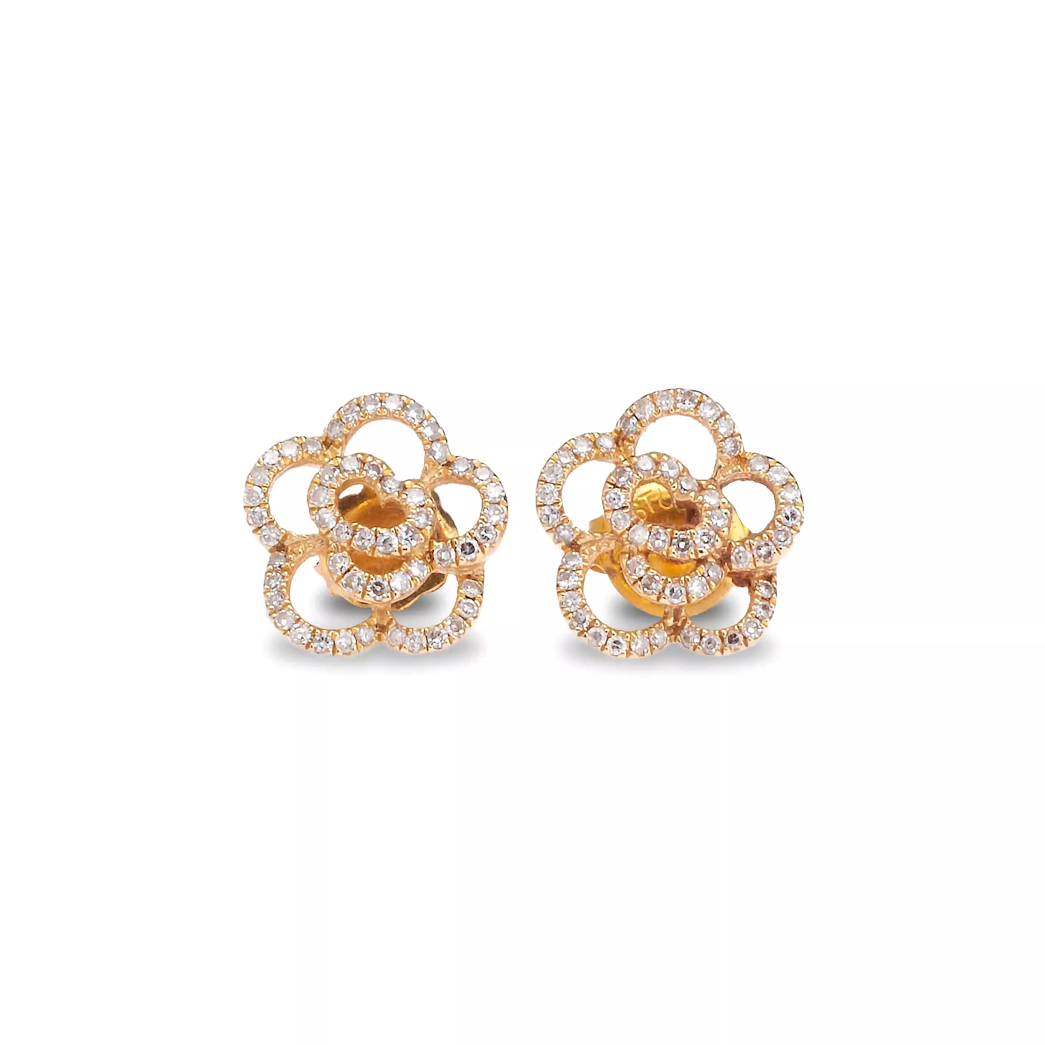 Flower Diamond Stud Earrings