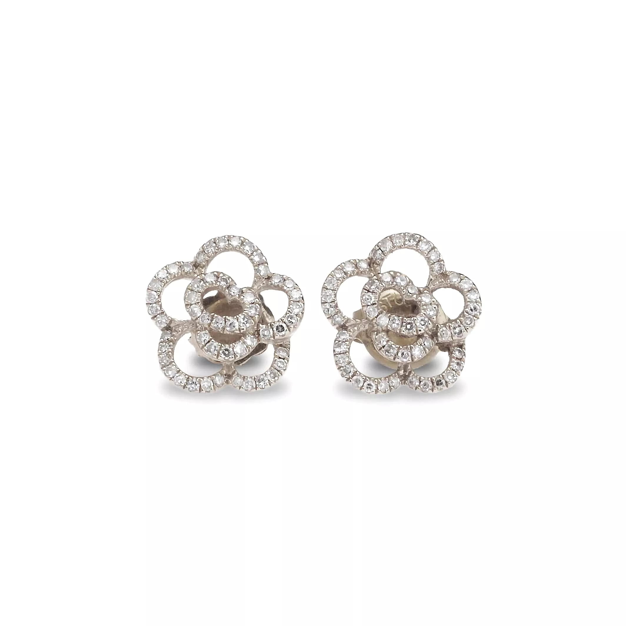 Flower Diamond Stud Earrings