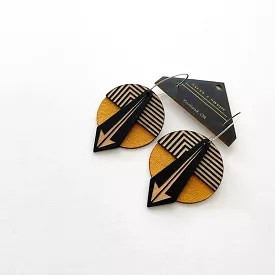 Geo: Mustard Arrow Lines Earrings