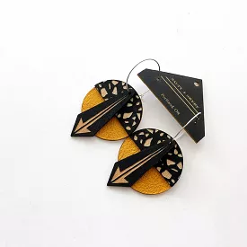 Geo: Mustard Arrow Terrazzo Earrings