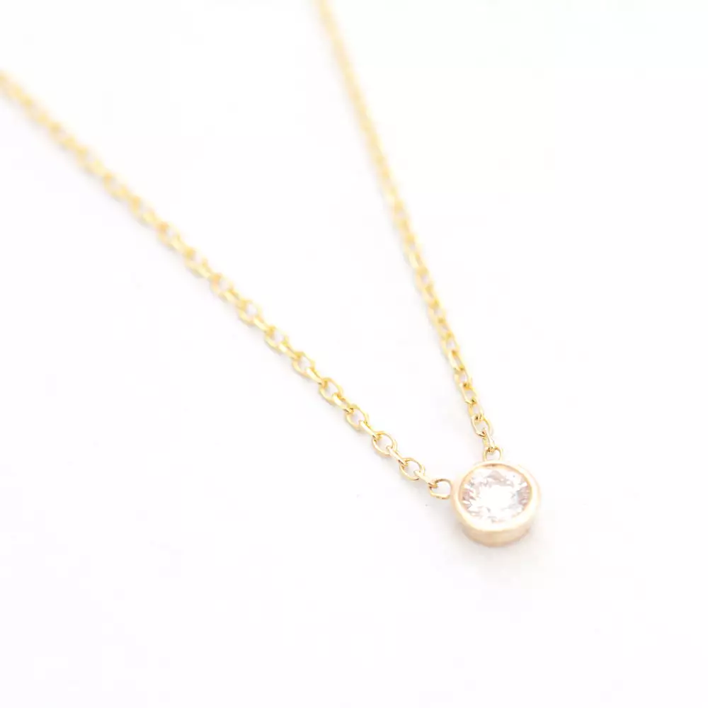 Gold Barely-There Diamond Necklace