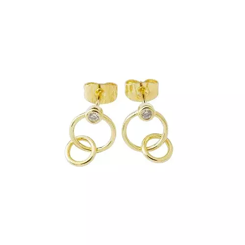 Gold Crystal Link Earrings