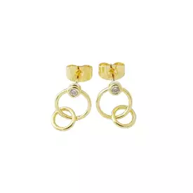 Gold Crystal Link Earrings