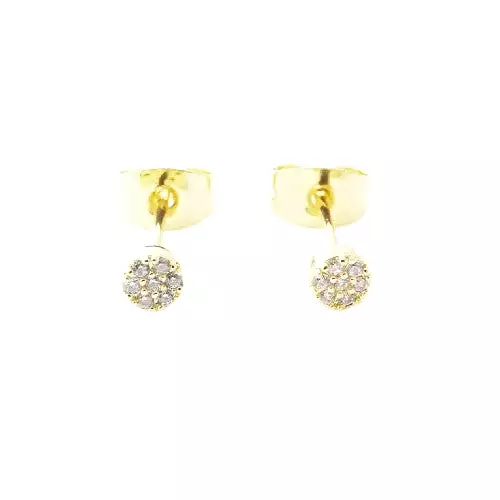 Gold Crystal Mini Circle Studs