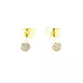 Gold Crystal Mini Circle Studs