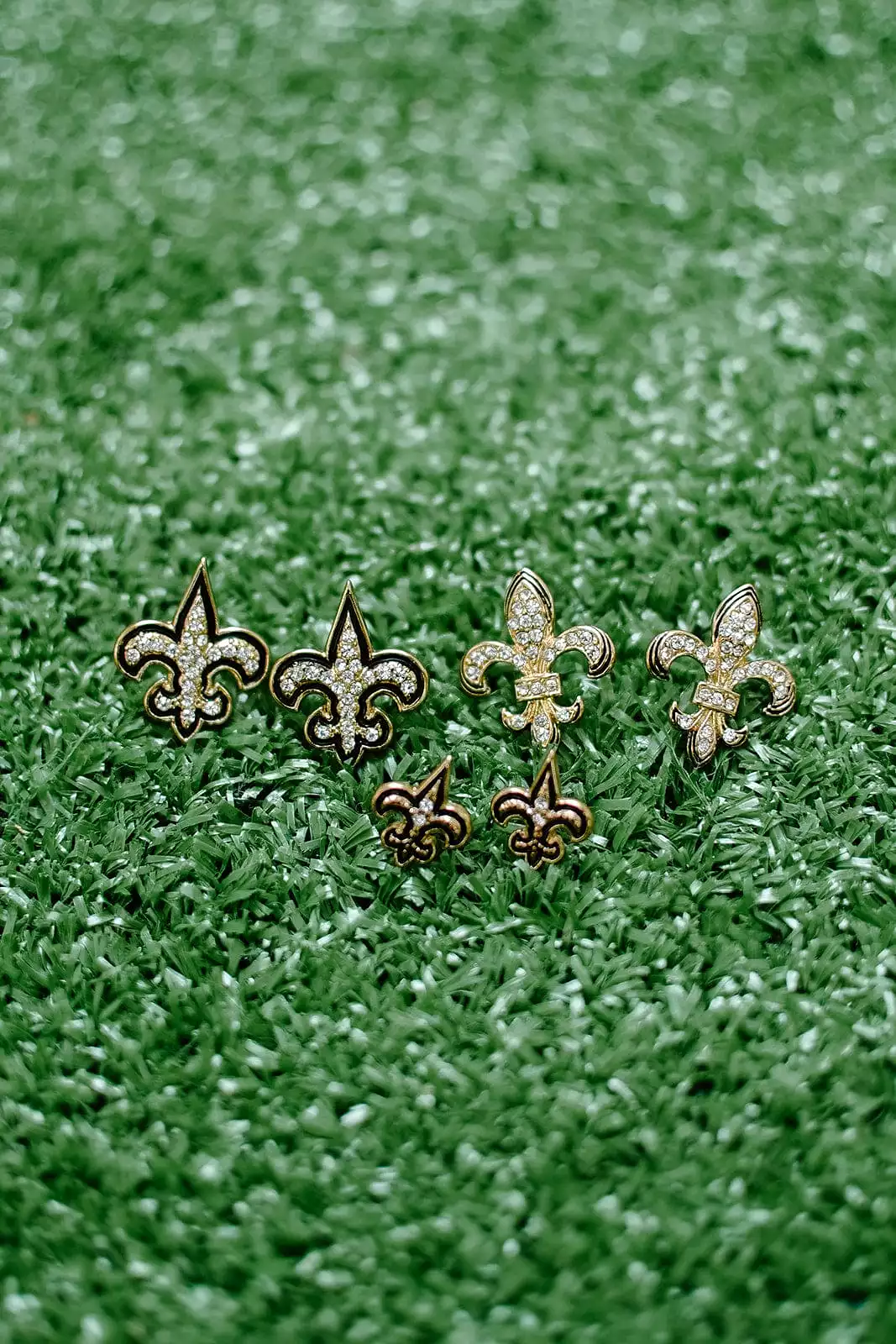 Gold Fleur De Lis Earrings With Lining