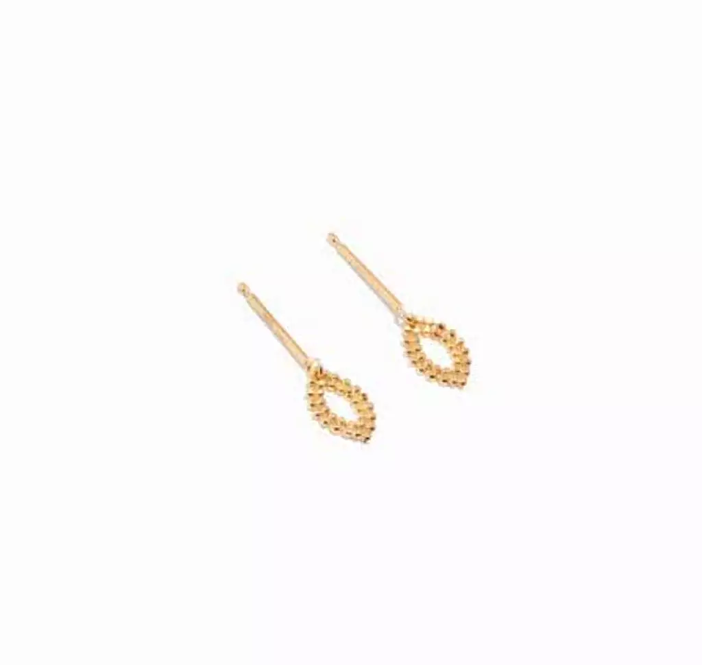 Golden Eye Earrings (pair), 18k Gold