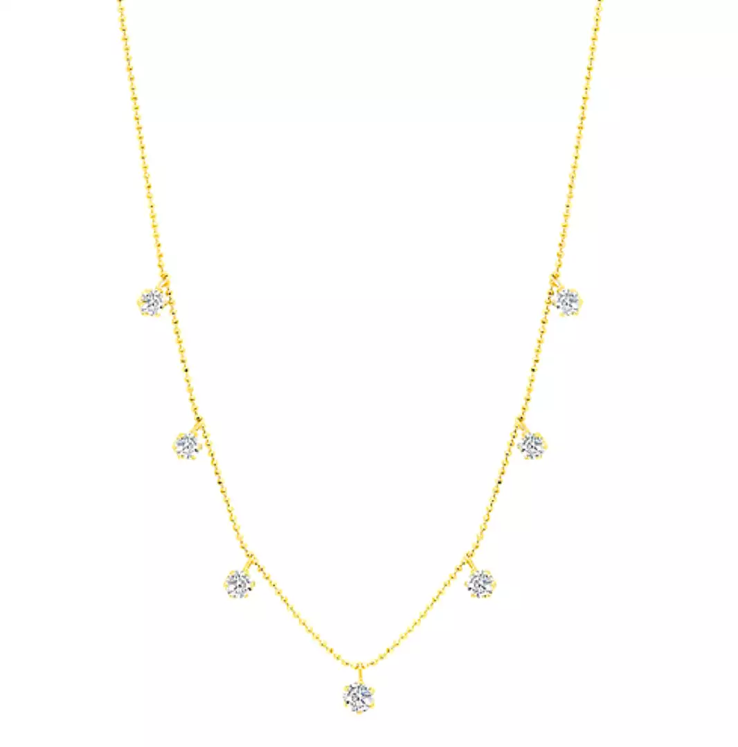 Graziela Yellow Small Floating Diamond Necklace