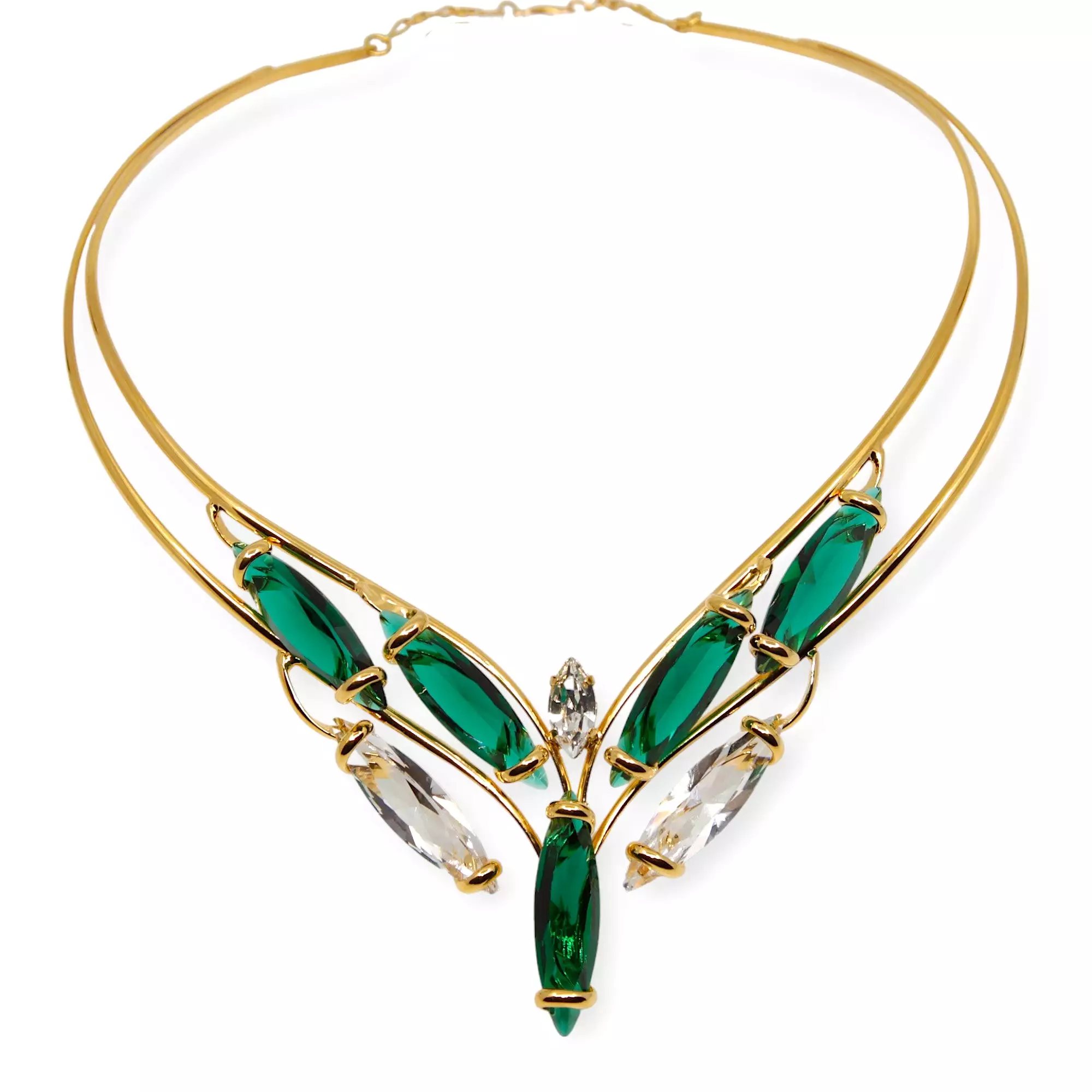 GREEN EMERALD CRYSTAL NECKLACE