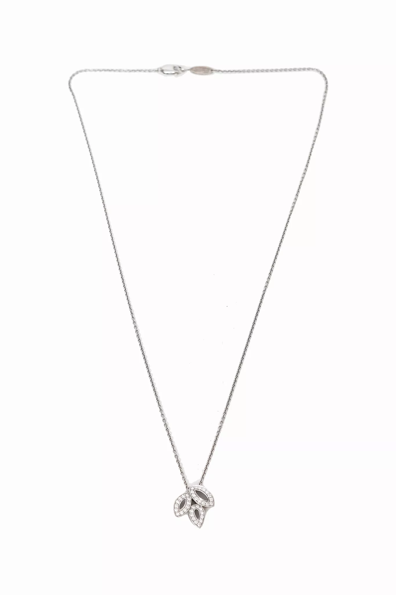 Harry Winston Platinum Small Diamond Cluster Lily Necklace