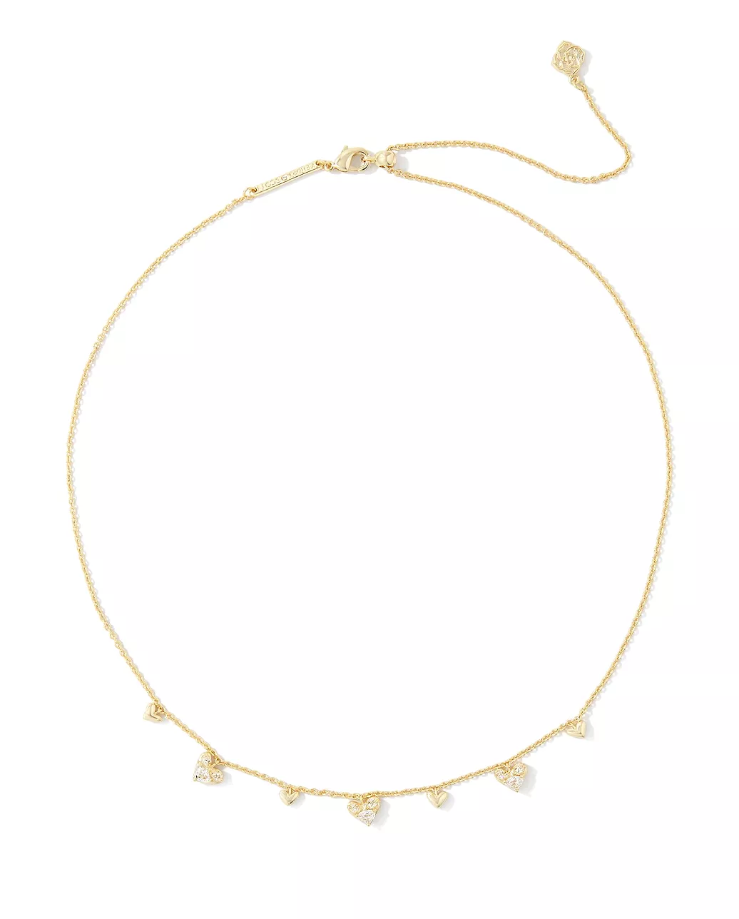 Haven Gold Heart Crystal Choker Necklace in White Crystal