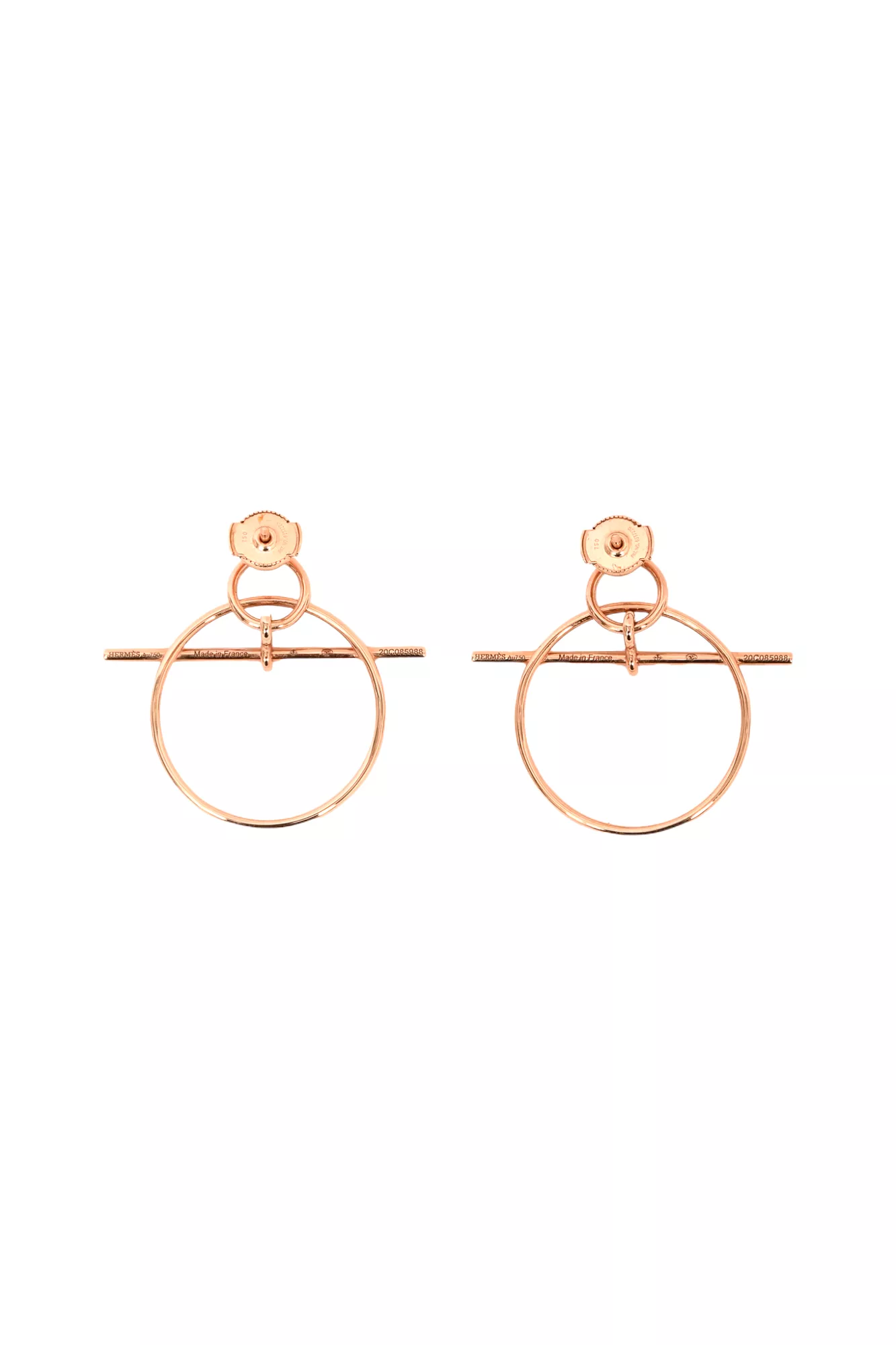 Hermes 18K Rose Gold Loop Earrings