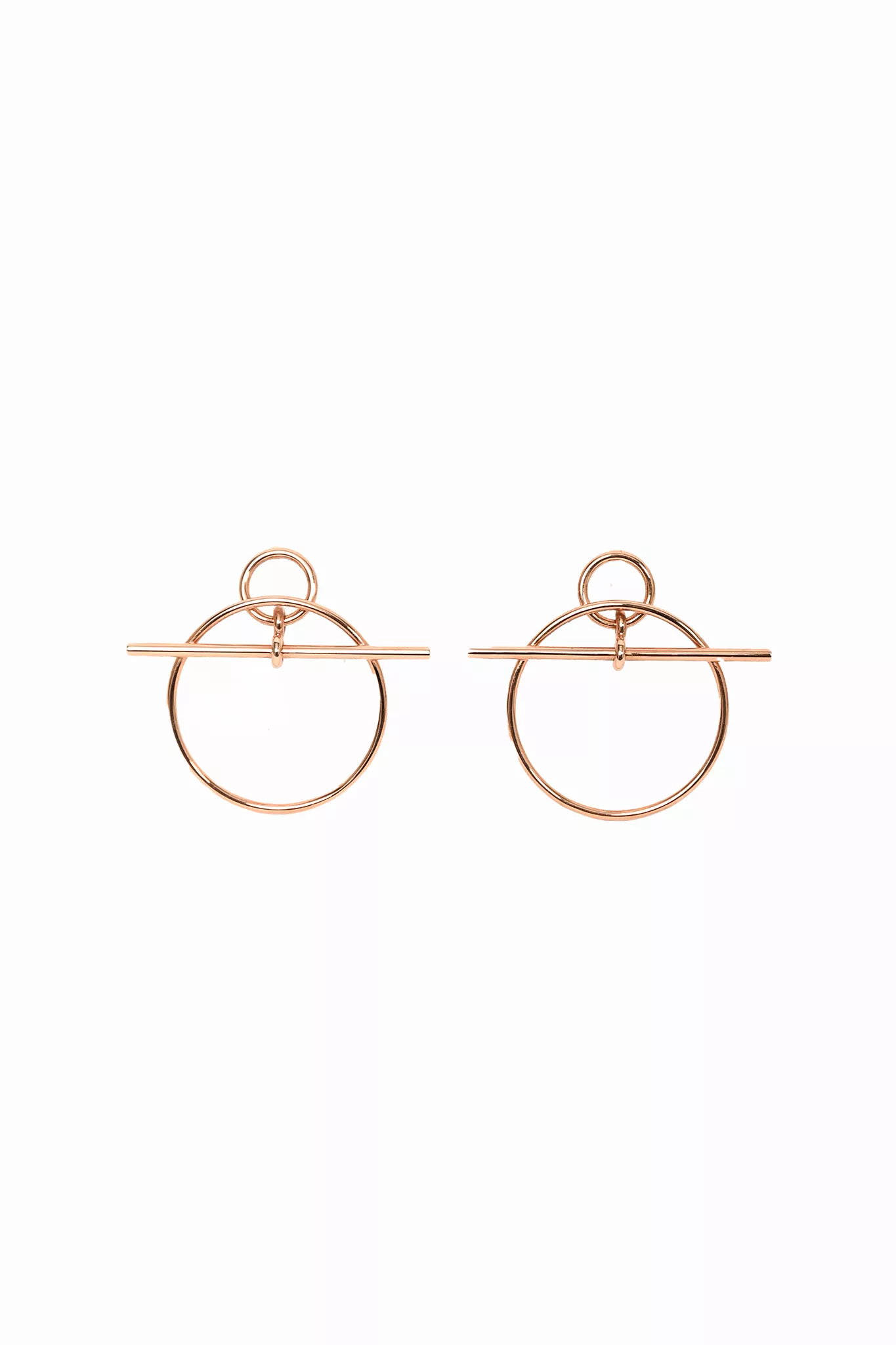 Hermes 18K Rose Gold Loop Earrings