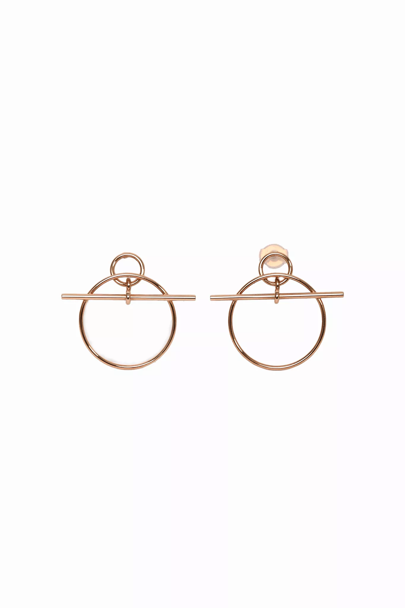 Hermes 18K Rose Gold Loop Earrings