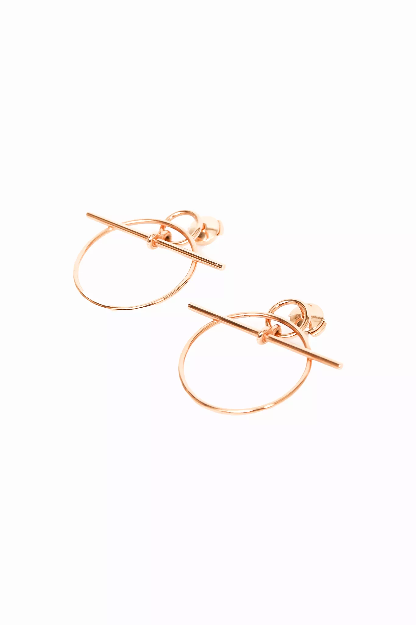 Hermes 18K Rose Gold Loop Earrings