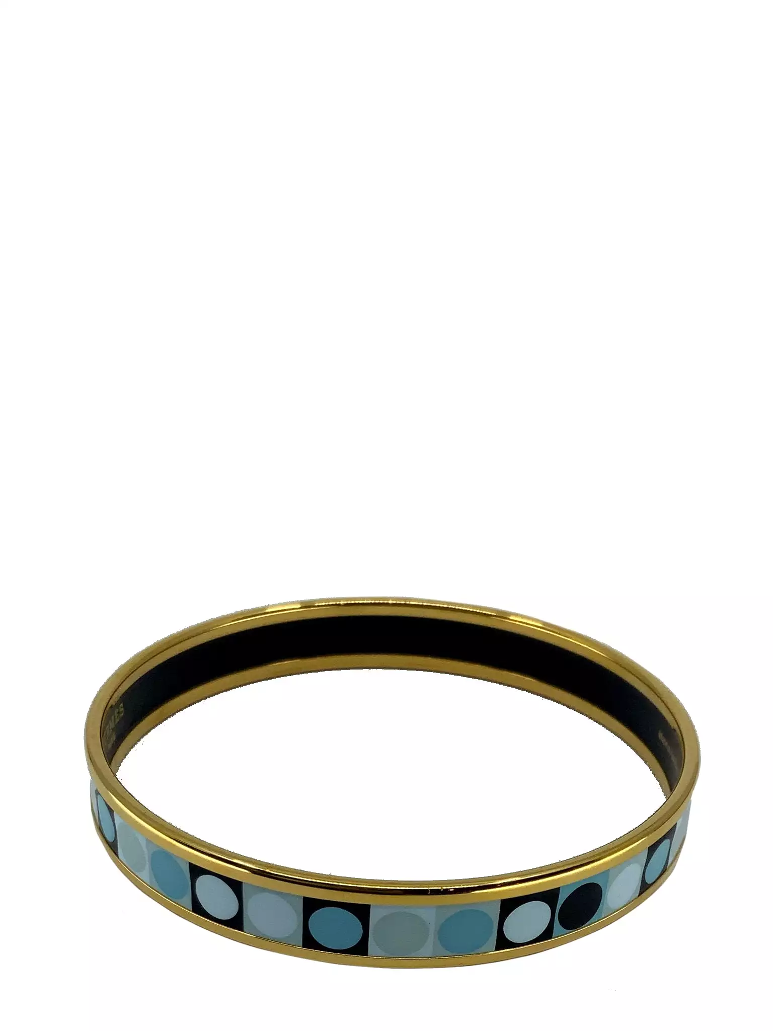 Hermes Deco Dot Printed Enamel Narrow Bracelet 70