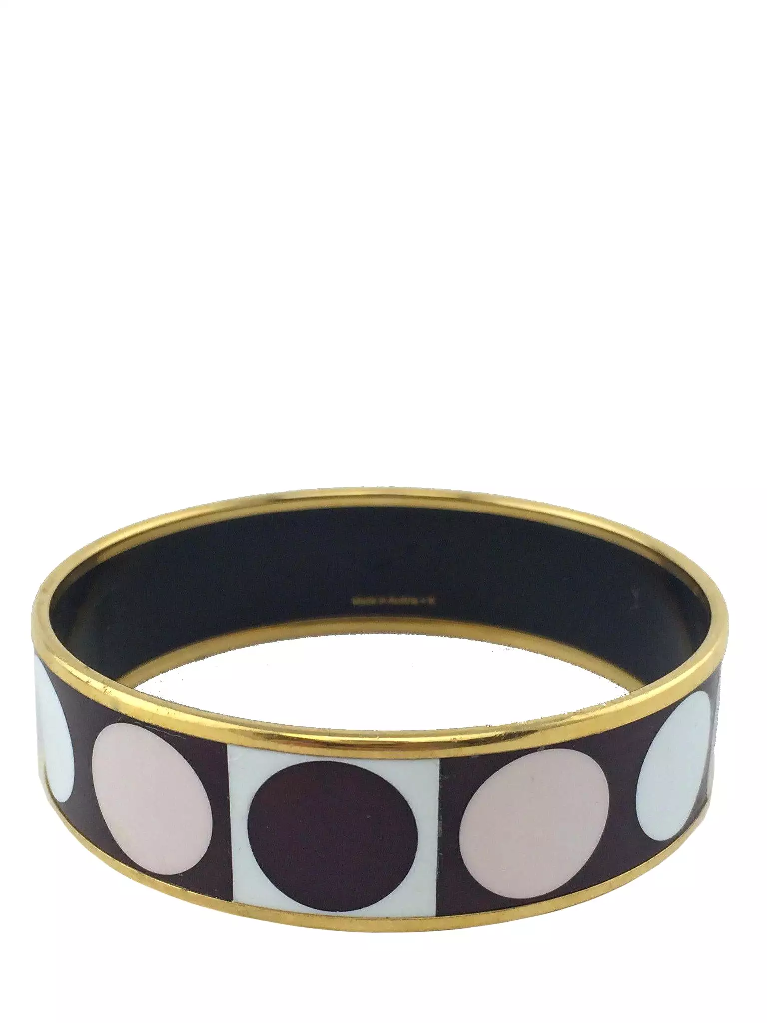 Hermes Printed Enamel Deco Dot Wide Bracelet 70