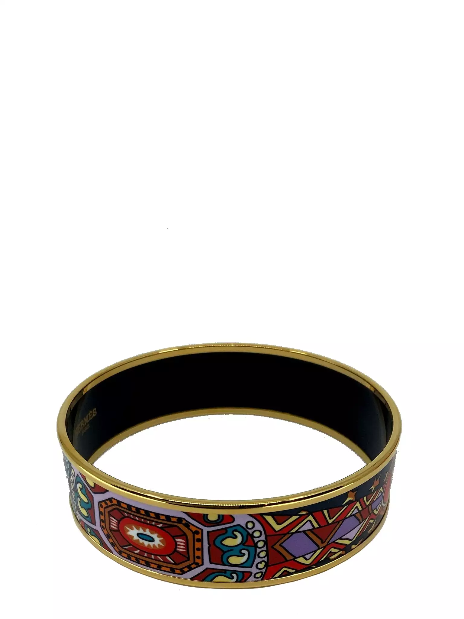 Hermes Printed Enamel Wide Bracelet 70