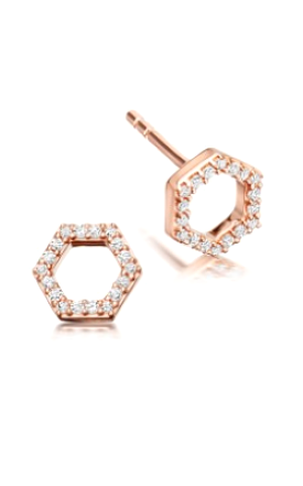 Honeycomb Diamond Stud Earrings