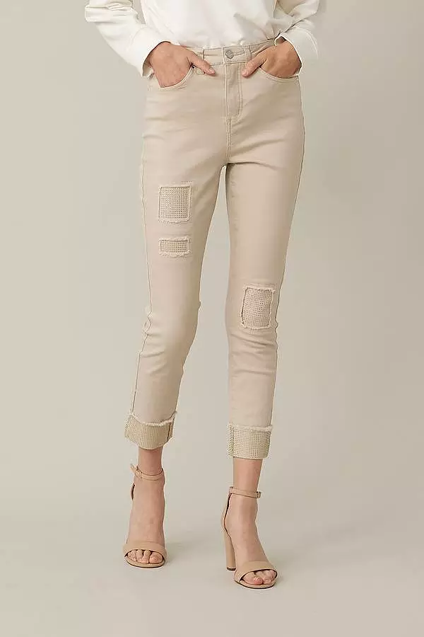 Joseph Ribkoff Embellished Patch Moonstone Jeans - 221918