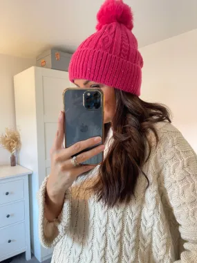 Knitted Pom Pom Hat Jessie