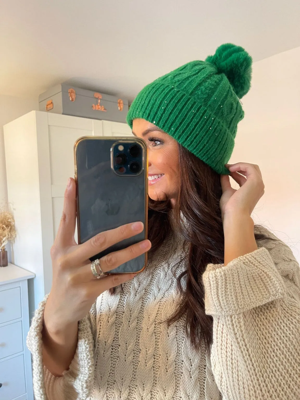 Knitted Pom Pom Hat Jessie