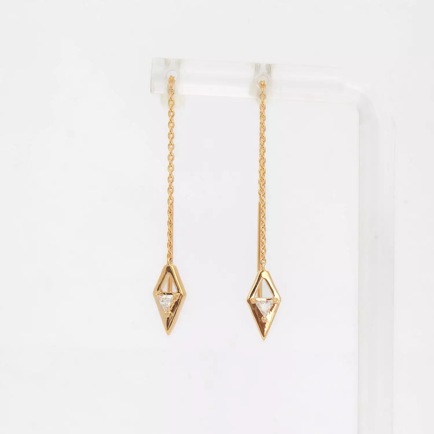 Lab-Grown Diamond Reflection Threader Earrings