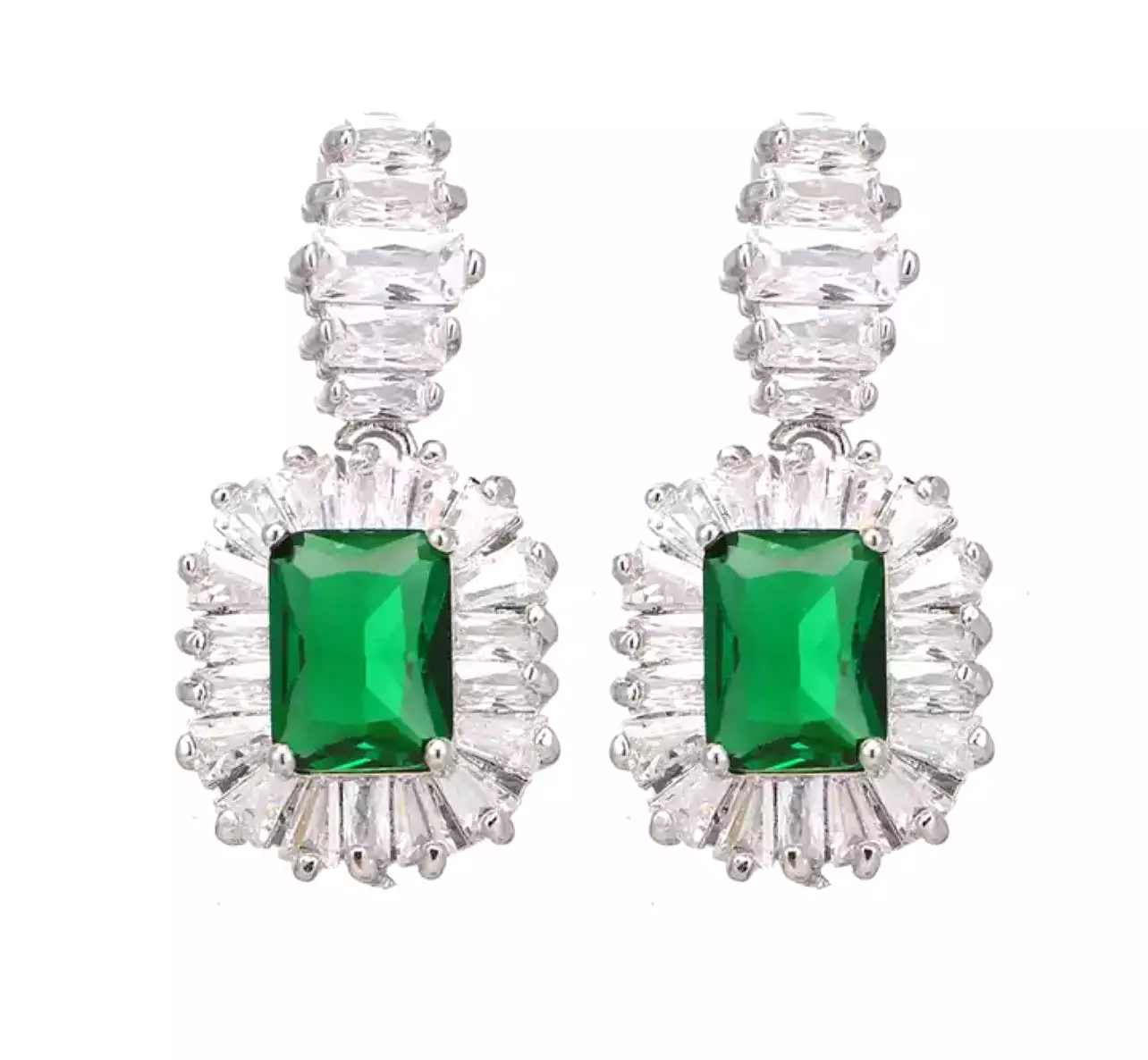 Large Sparkling Big Zircon Crystal Earrings For Girls Wedding X3639884