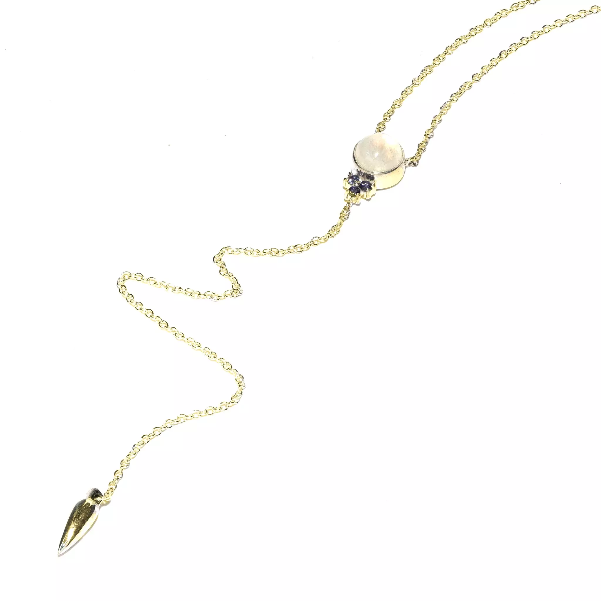 Levitation Lariat, Gold w/ Moonstone