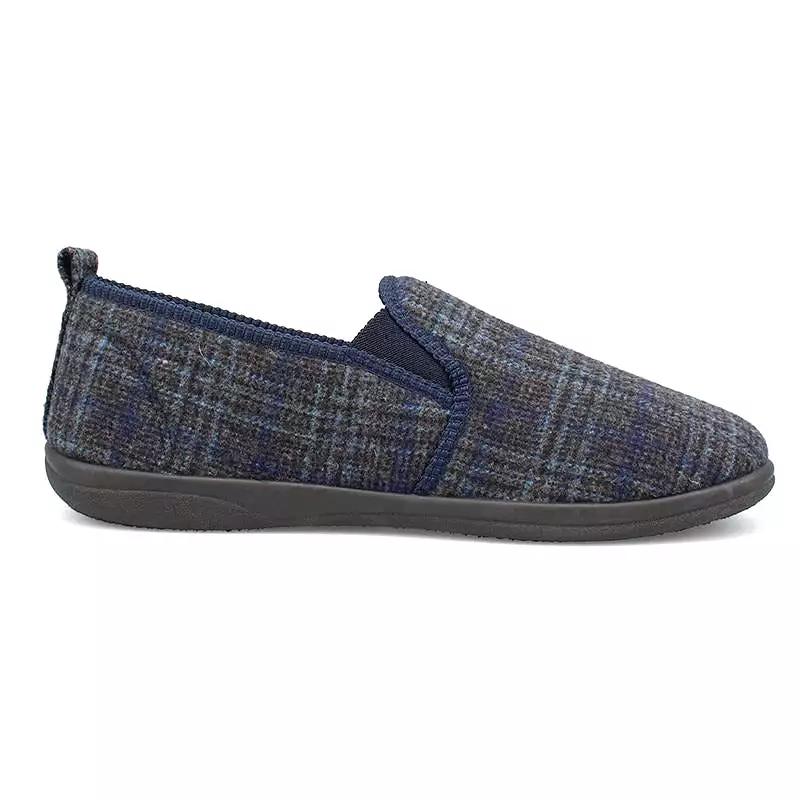 Lewis Men's Check Detail Warm Lined Slipper