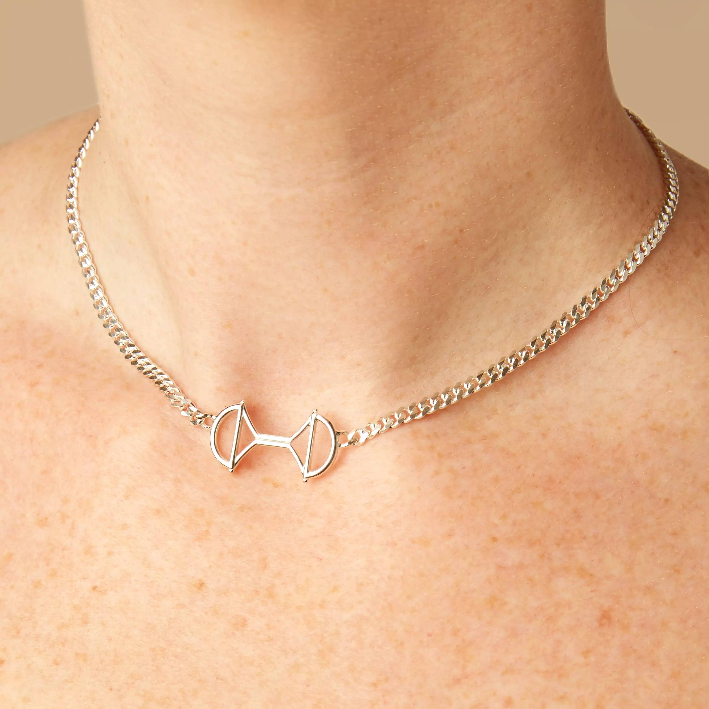 Lock Link Necklace Silver