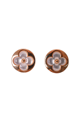 Louis Vuitton 18K Rose Gold/Mother of Pearl Colour Blossom Earrings