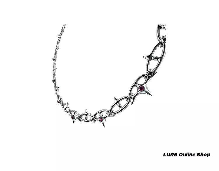 LURS Abstract Butterfly With Barbed Diamond Necklace