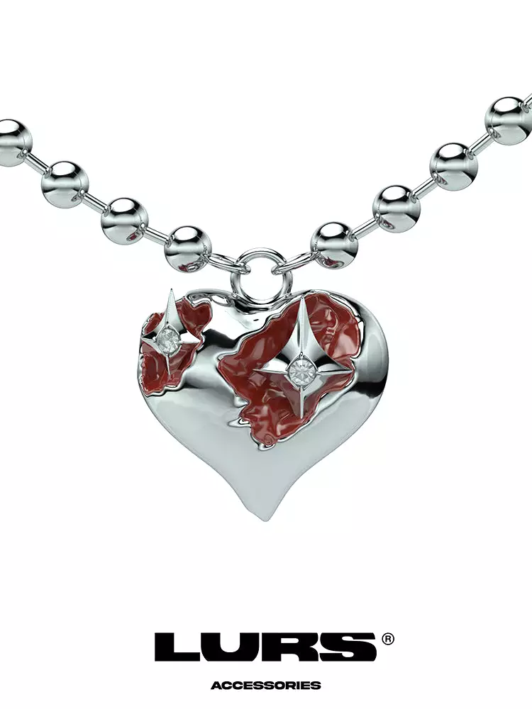 LURS Wounded Heart-Encrusted Diamond Necklace