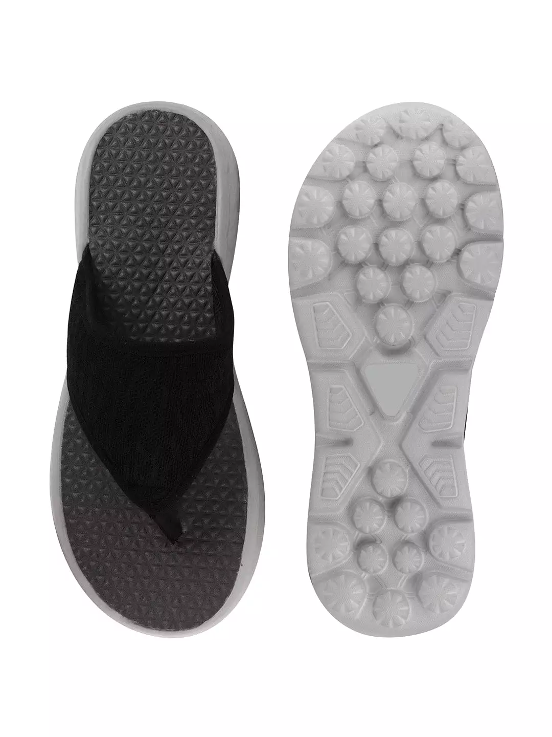 Men Black Casual Slip-On Flip-Flops