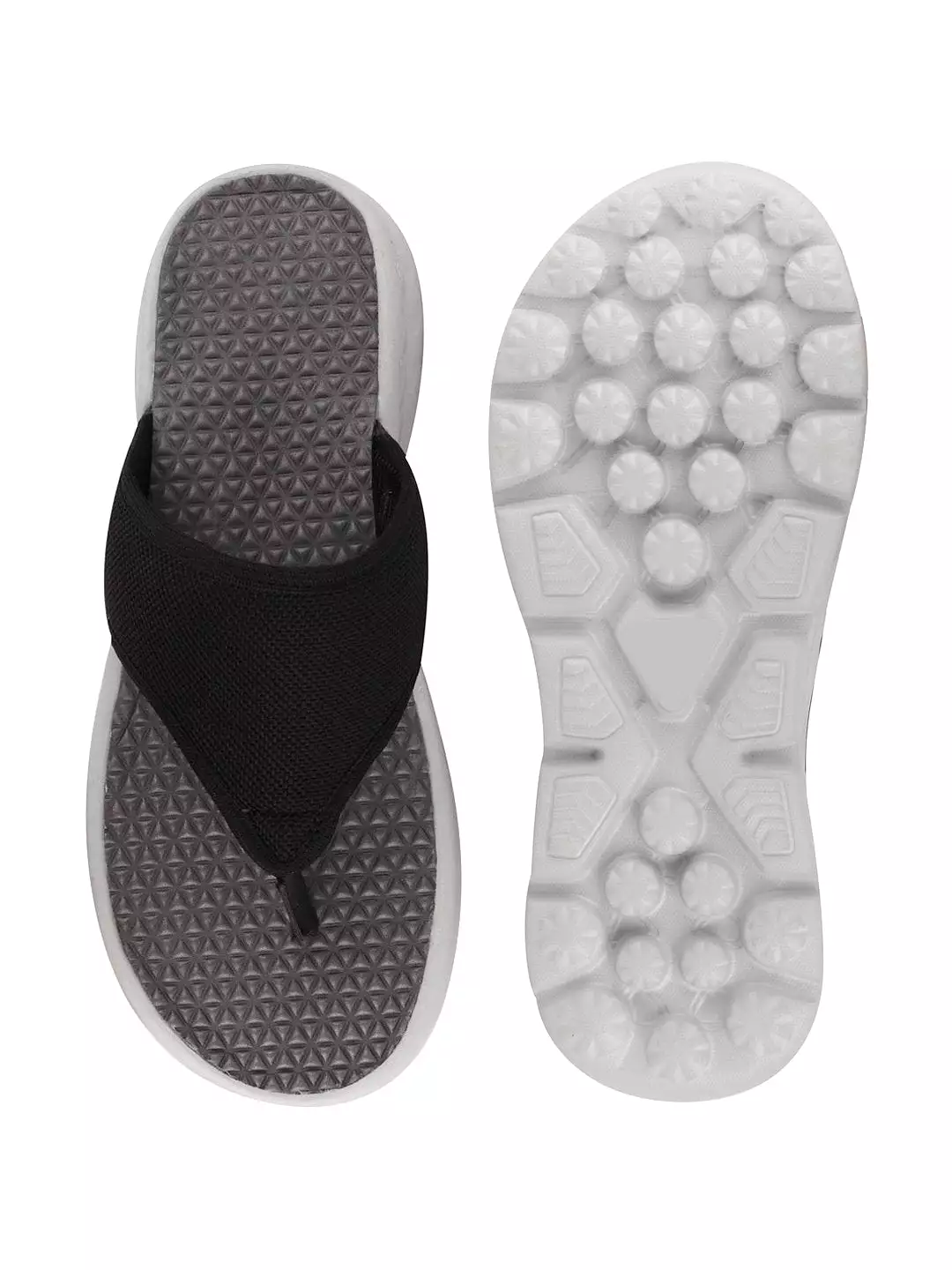 Men Black Casual Slip-On Flip-Flops