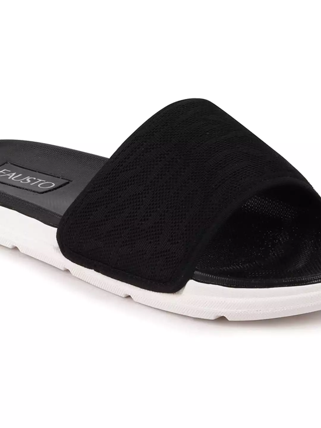 Men Black Casual Slip-On Slider Flip-Flops