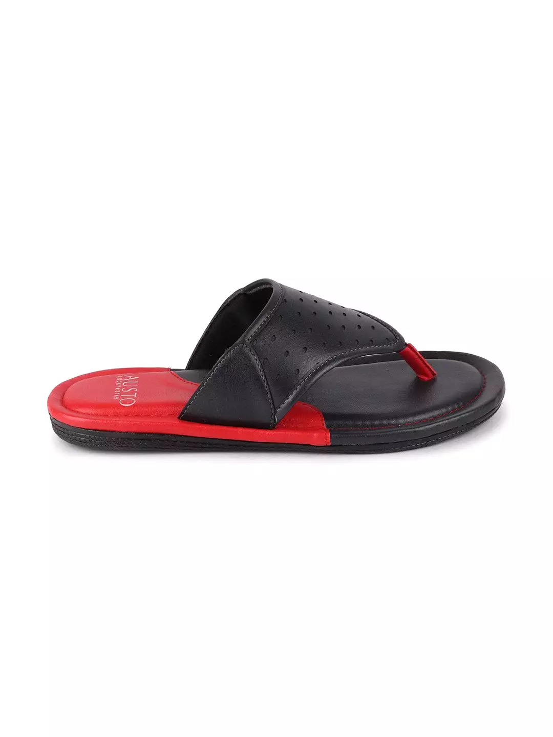 Men Black Casual Slip-On Slippers