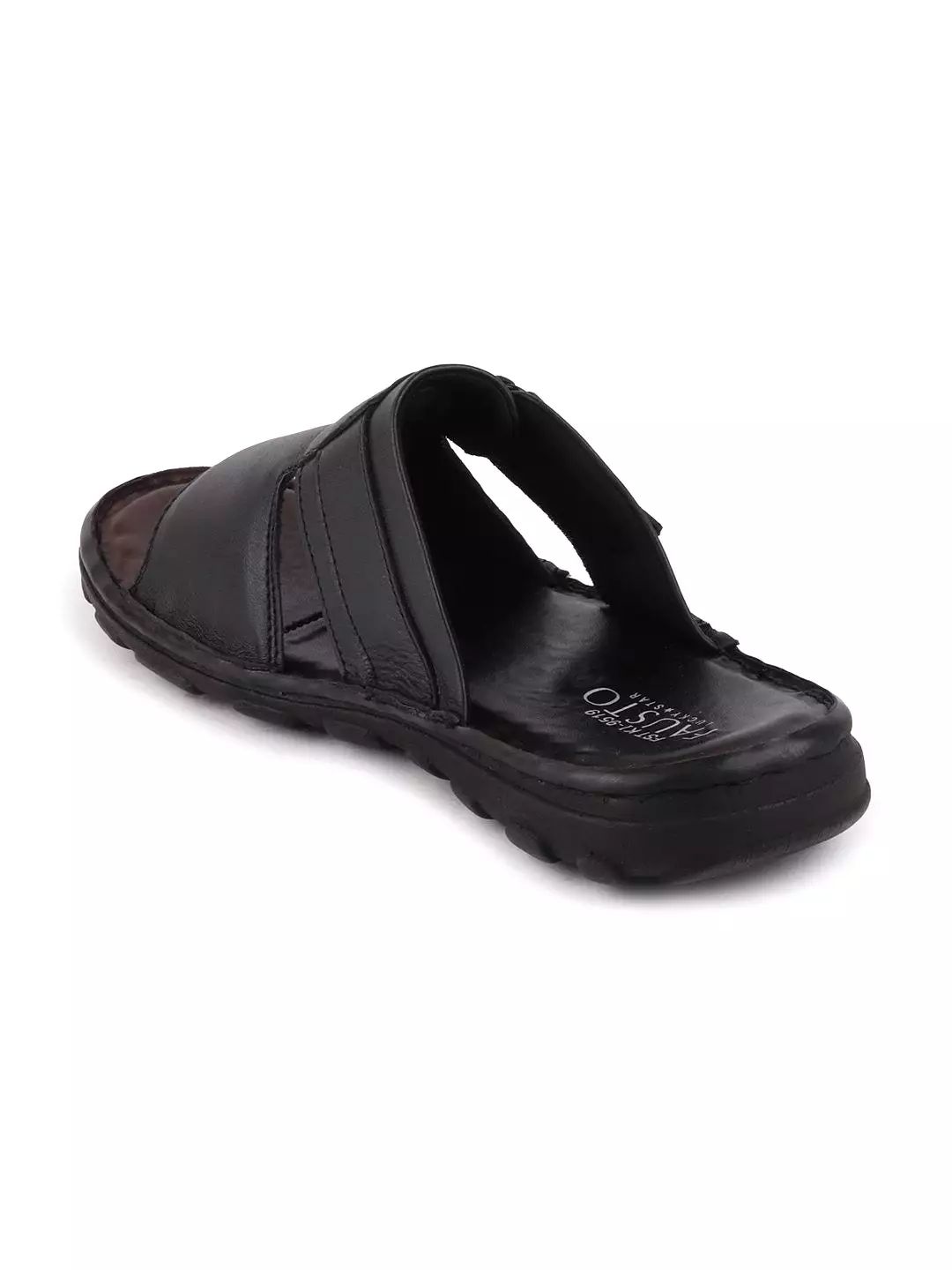 Men Black Formal Leather Slip-On Dress Slip-On Slippers