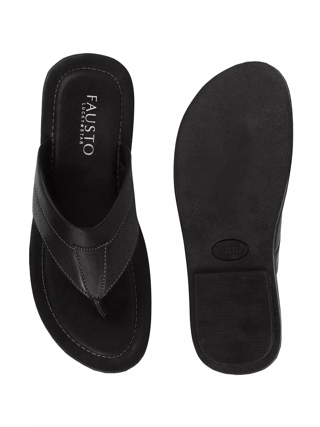 Men Black Indoor & Outdoor Slippers