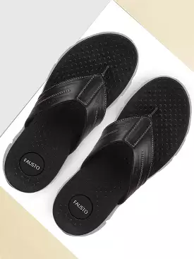 Men Black Phylon Sole Flexible Ultrasoft Outdoor & House Slippers