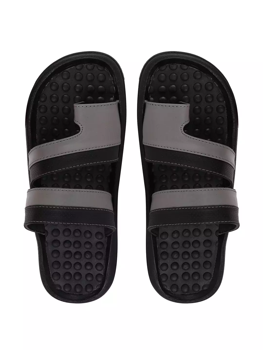 Men Black/Grey Casual Slip-On Slippers