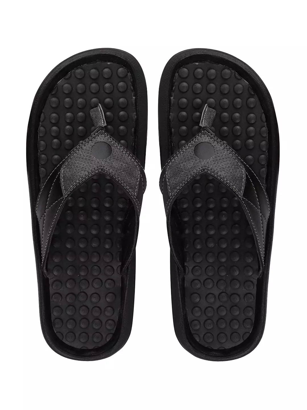 Men Black/Grey Casual Slip-On Slippers