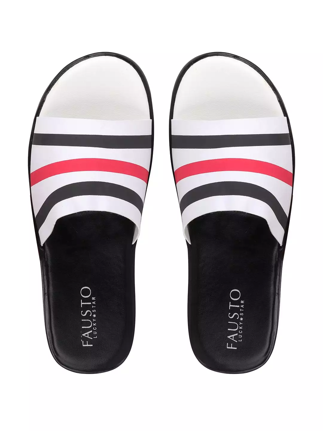 Men Black/Red Casual Slip-On Flip-Flops