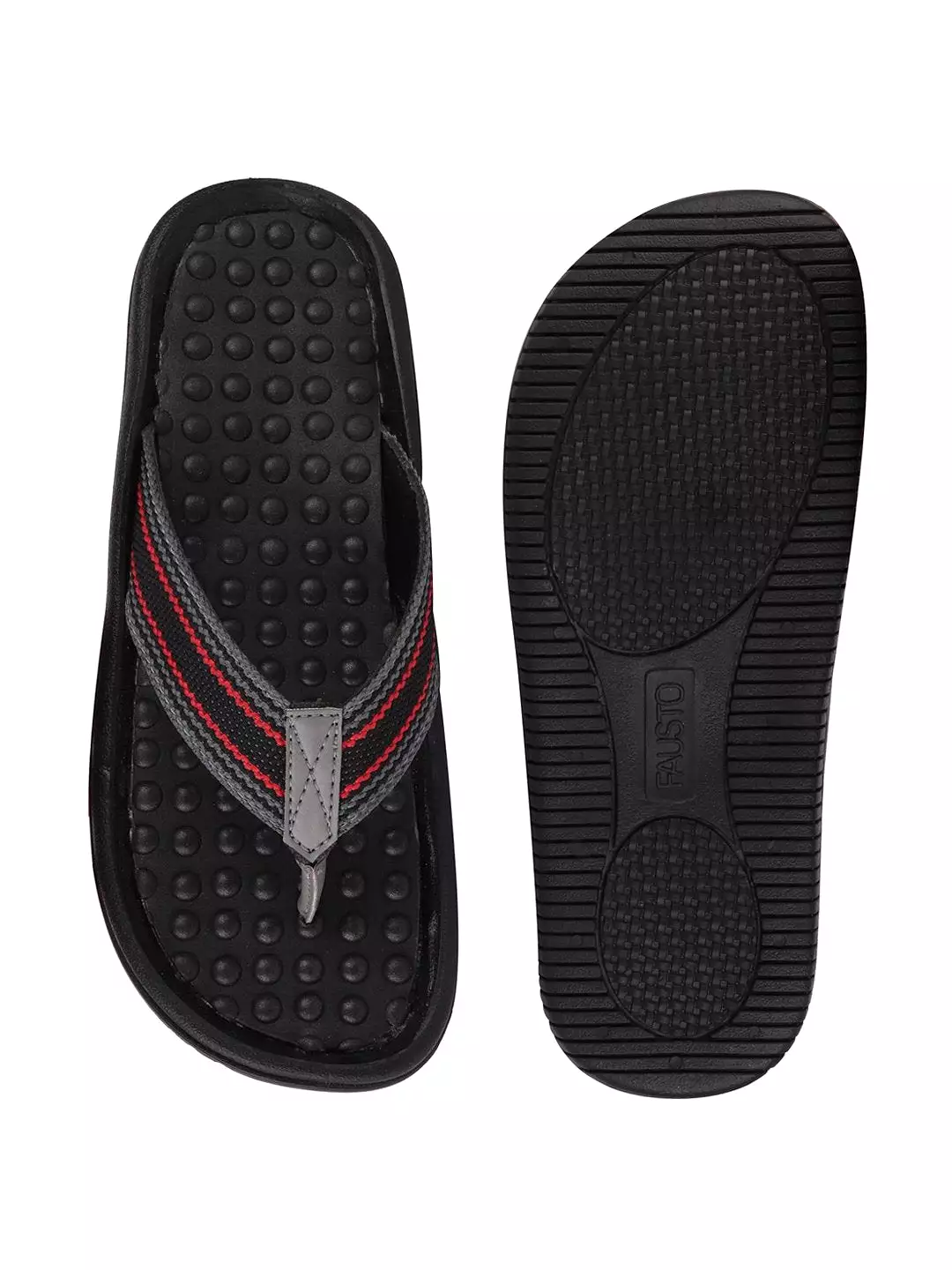 Men Black/Red Casual Slip-On Slippers