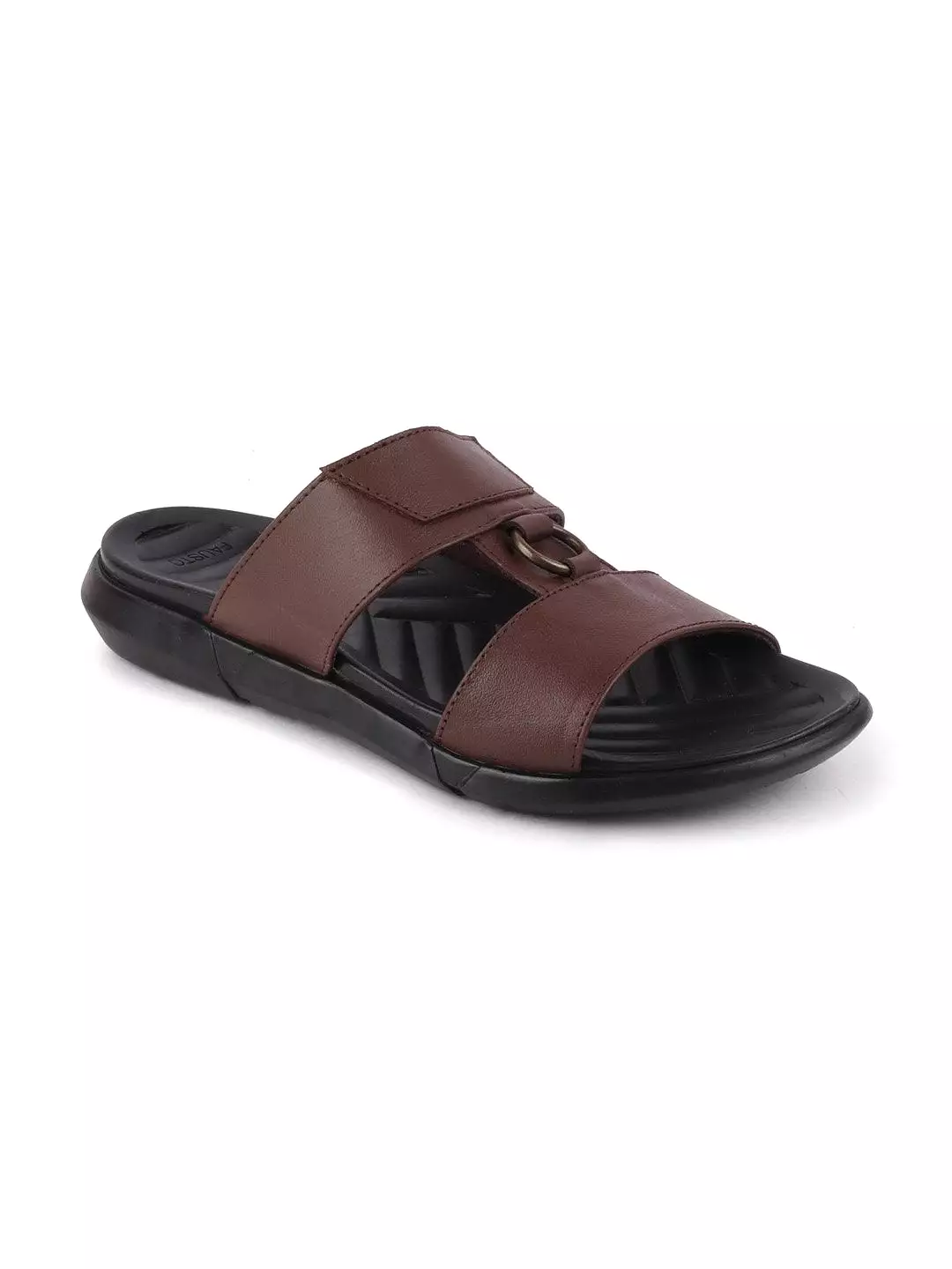 Men Brown Casual Leather Slip-On Dress Slippers