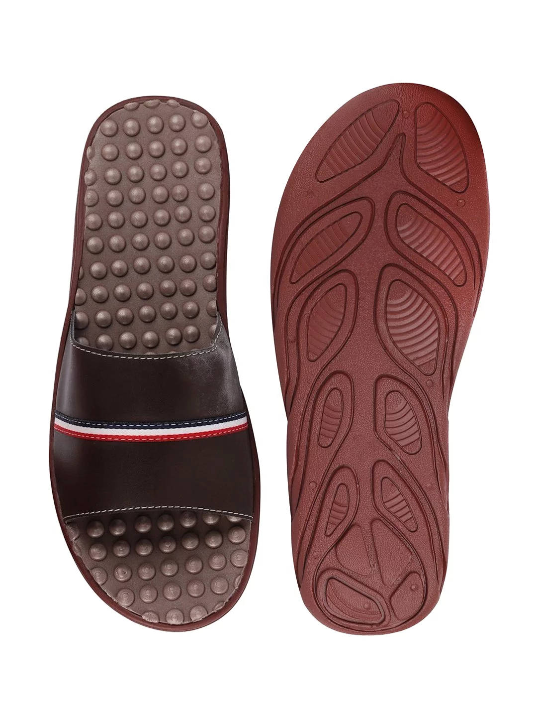 Men Brown Casual Slip-On Flip-Flops